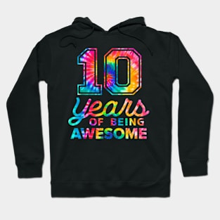 10Th Birthday Tie Dye 10 Years Old Awesome Men Women T-Shirt Hoodie